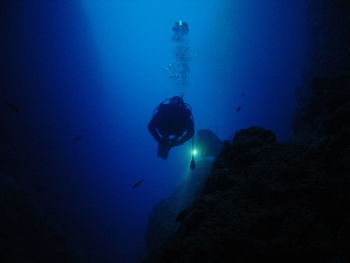 Man swimming in sea