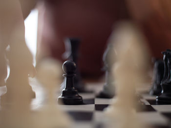 Close-up of chess pieces