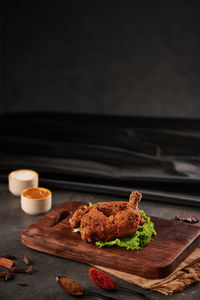 Close-up of food on table