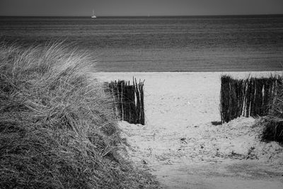 Scenic view of beach against sky