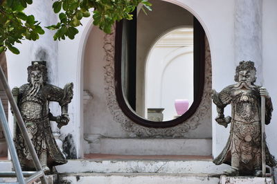 Statue of buddha in building