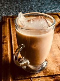 Close-up of coffee on table