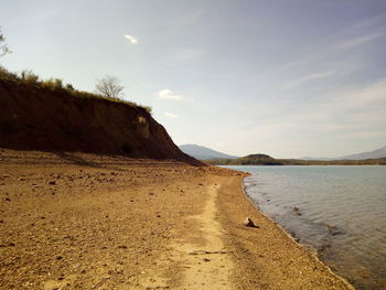 Scenic view of beach against sky