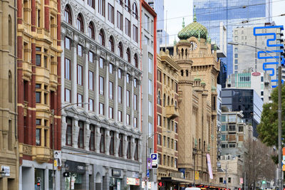 Low angle view of buildings in city