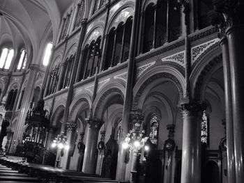 Interior of illuminated building