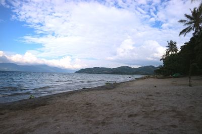 Scenic view of beach against sky