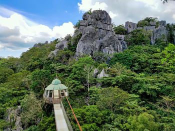 Scenic view of rock formations against sky