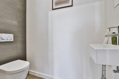 White wall in bathroom at home