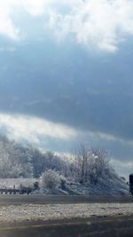 Scenic view of landscape against cloudy sky