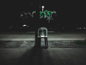 Illuminated tree at night