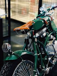 Close-up of bicycles