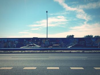 Railroad track against sky