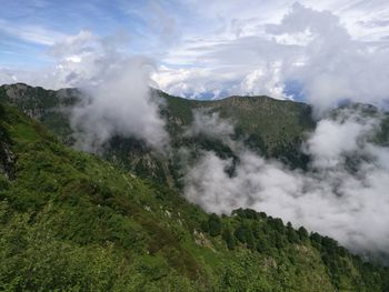 Scenic view of mountains against sky