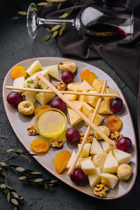 Close-up of food in plate on table