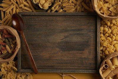 High angle view of food in container on table