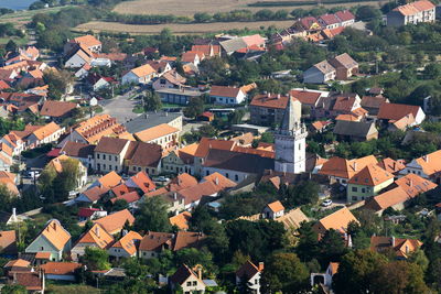 High angle view of townscape against buildings