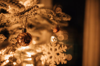 Close-up of illuminated christmas lights