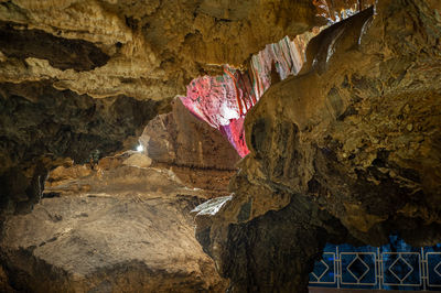 Close-up of rock formation in cave