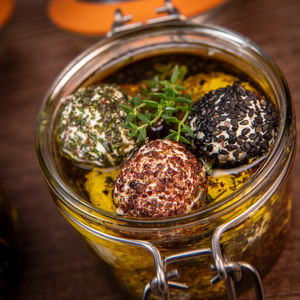 Close-up of food on table