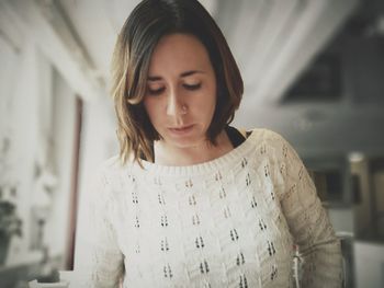 Portrait of young woman