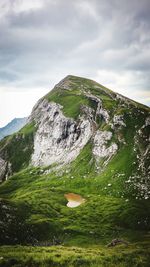 Amazing landscape of karwendel mountains with a golden heart in the middle. 