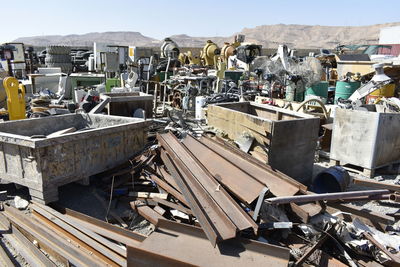 Stack of old metal structure