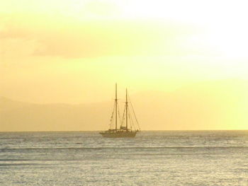 Scenic view of sea during sunset