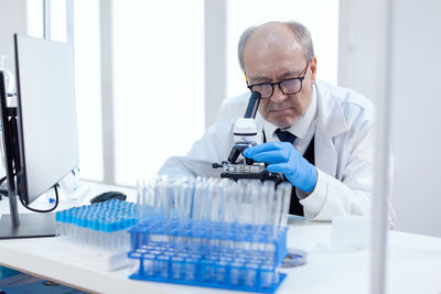 Male scientist working at laboratory