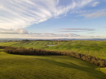 Scenic view of field against sky