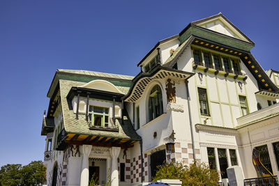 Low angle view of building against clear sky