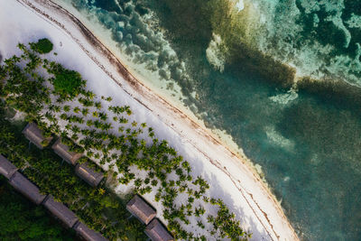 High angle view of beach against sky