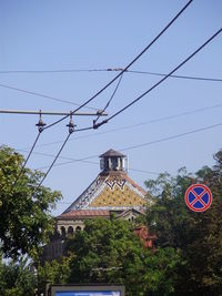 Low angle view of built structure against clear sky