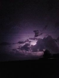 Scenic view of silhouette landscape against sky at night