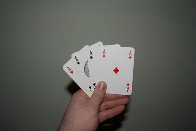 Close-up of hand holding heart shape