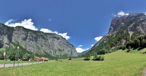 Scenic view of mountains against sky