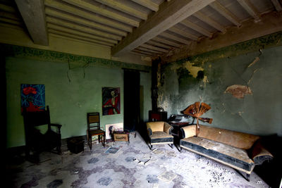 Interior of abandoned house