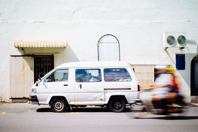 Vintage car on street