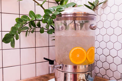 Glass of jar on table