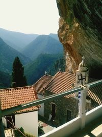 High angle view of mountain range