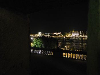 View of illuminated cityscape at night