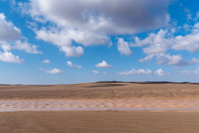 Scenic view of desert against sky