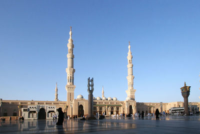 View of historical building against clear blue sky