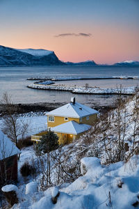 The island of godøy in winter, sunnmøre, møre og romsdal, norway.