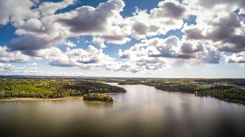 Scenic view of river against sky