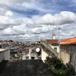 High angle view of townscape against sky