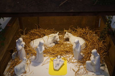 Close-up of nativity scene