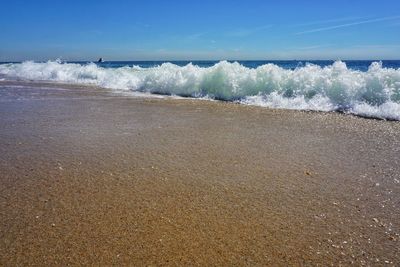 Waves rushing towards shore