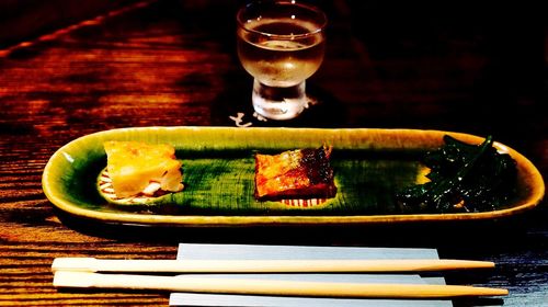 Close-up of served food