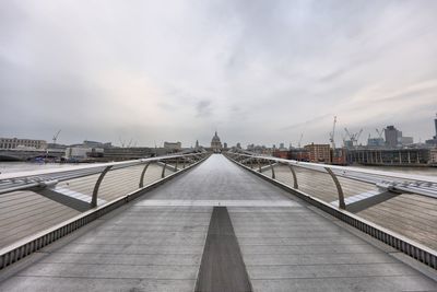 View of city against cloudy sky