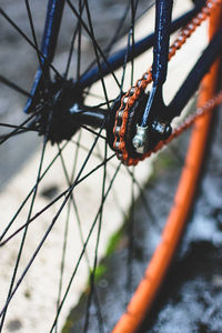 Close-up of bicycle wheel